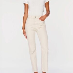 DL1961 Cream Straight Leg Jeans